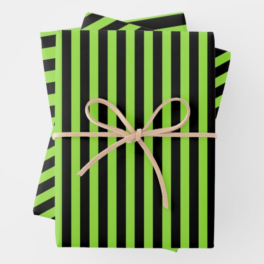 Halloween Groen Zwart Strepen Patroon Aangepaste T Inpakpapier Vel (In situ)