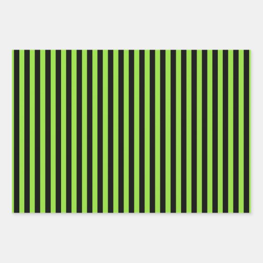Halloween Groen Zwart Strepen Patroon Aangepaste T Inpakpapier Vel (Voorkant)