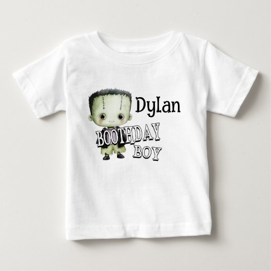 Halloween Groene Frankenstein Verjaardag T-Shirt (Voorkant)