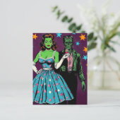Halloween groene huid monsters briefkaart (Staand voorkant)
