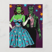 Halloween groene huid monsters briefkaart (Voorkant)