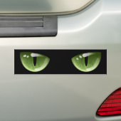 Halloween groene kat ogen bumpersticker (Op auto)