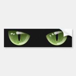 Halloween groene kat ogen bumpersticker