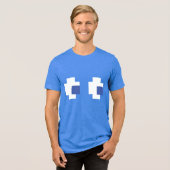 Halloween Groep Kostuum Retro Arcade Game Ghost Tri-Blend Shirt (Voorkant volledig)