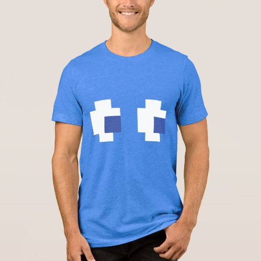 Halloween Groep Kostuum Retro Arcade Game Ghost Tri-Blend Shirt (Voorkant)