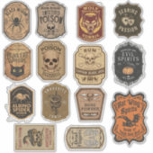 Halloween groep van 14 magische drankfles sticker (Voorkant)