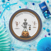 Halloween groep van party skeletten papieren bordje (Feest)