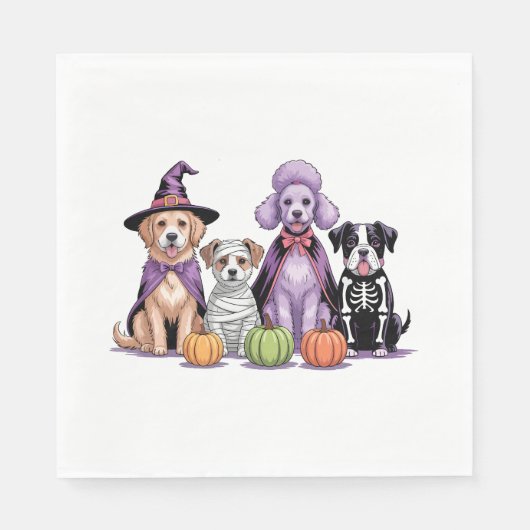 Halloween Groepshond Servet (Voorkant)