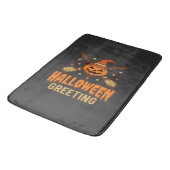 Halloween Groet Heks Pompoen Vintage Ontwerp Badmat (Gekanteld)