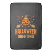 Halloween Groet Heks Pompoen Vintage Ontwerp Badmat (Voorkant Verticaal)