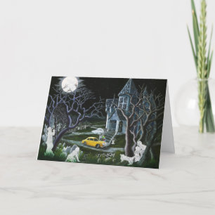 Halloween, groet, kaart, geesten, engelen, framesa kaart