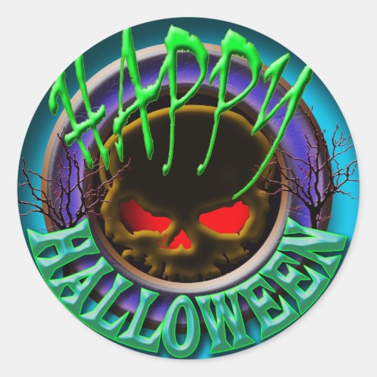 Halloween-groet Ronde Sticker (Voorkant)