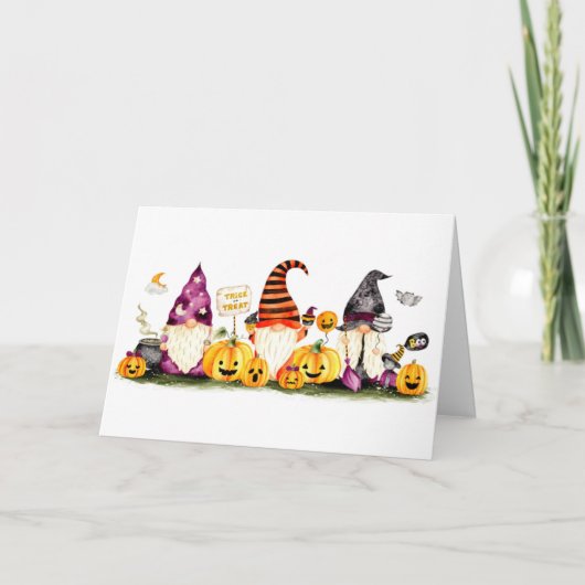 HALLOWEEN GROET VAN COOL GNOMES KAART (Voorkant)
