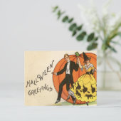  Halloween Groeten - Dansen Paar - Briefkaart (Staand voorkant)