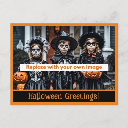 Halloween Groeten Foto Briefkaarten (Voorkant)