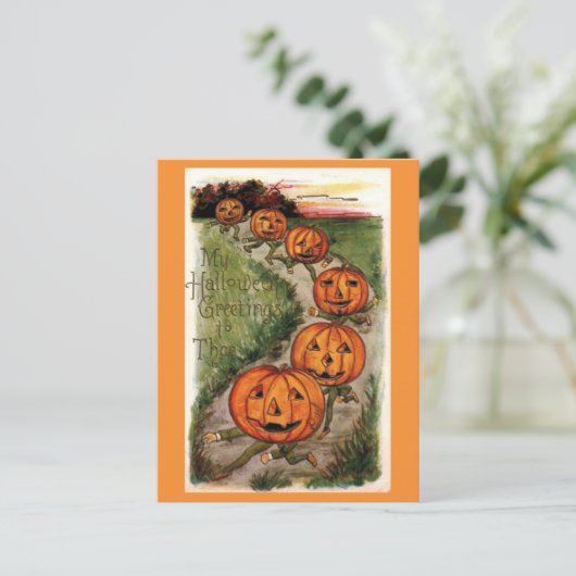  Halloween Groeten Jack O Lantern Pompoen Briefkaart (Staand voorkant)