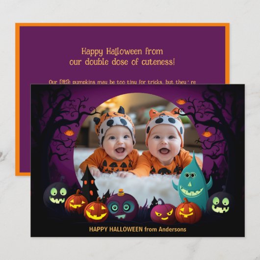 Halloween groeten met aangepaste foto Card Kaart (Voorkant / Achterkant)