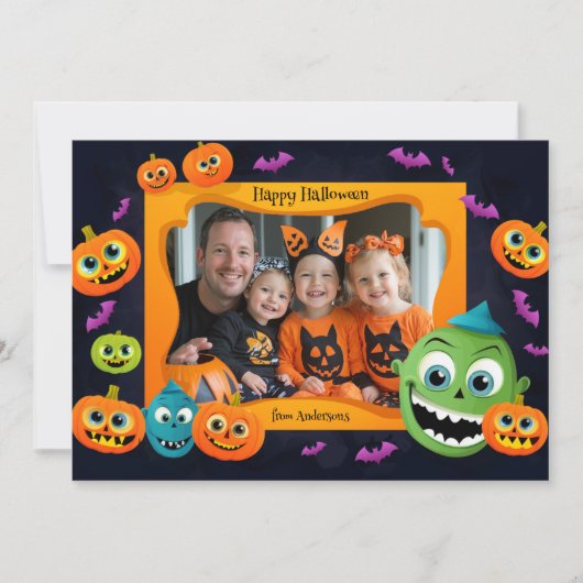 Halloween groeten met aangepaste foto Card Kaart (Voorkant)