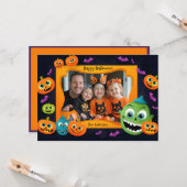 Halloween groeten met aangepaste foto Card Kaart (Voorkant / Achterkant in situ)
