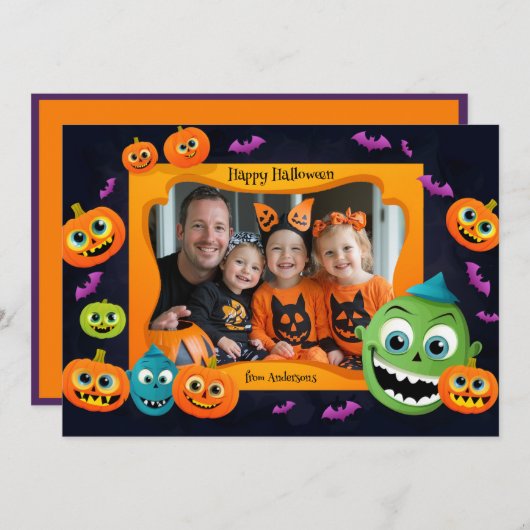 Halloween groeten met aangepaste foto Card Kaart (Voorkant / Achterkant)