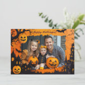 Halloween groeten met aangepaste foto Card Kaart (Staand voorkant)