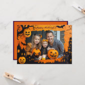 Halloween groeten met aangepaste foto Card Kaart (Voorkant / Achterkant in situ)