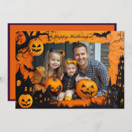 Halloween groeten met aangepaste foto Card Kaart