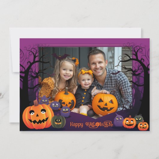 Halloween groeten met aangepaste foto Card Kaart (Voorkant)