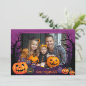 Halloween groeten met aangepaste foto Card Kaart (Staand voorkant)