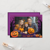 Halloween groeten met aangepaste foto Card Kaart (Voorkant / Achterkant in situ)