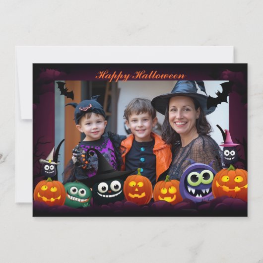 Halloween groeten met aangepaste foto Card Kaart (Voorkant)