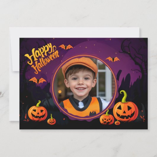 Halloween groeten met aangepaste foto Card Kaart (Voorkant)