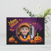Halloween groeten met aangepaste foto Card Kaart (Staand voorkant)