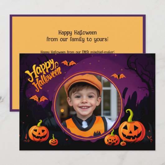 Halloween groeten met aangepaste foto Card Kaart (Voorkant / Achterkant)