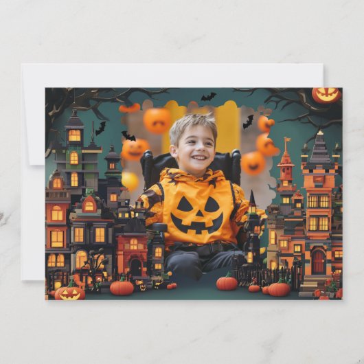 Halloween groeten met aangepaste foto Card Kaart (Voorkant)