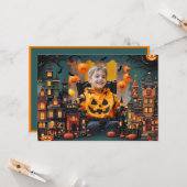 Halloween groeten met aangepaste foto Card Kaart (Voorkant / Achterkant in situ)