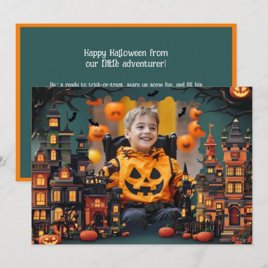 Halloween groeten met aangepaste foto Card Kaart (Voorkant / Achterkant)