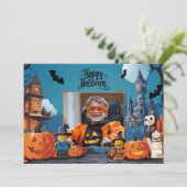 Halloween groeten met aangepaste foto Card Kaart (Staand voorkant)