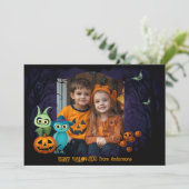 Halloween groeten met aangepaste foto Card Kaart (Staand voorkant)