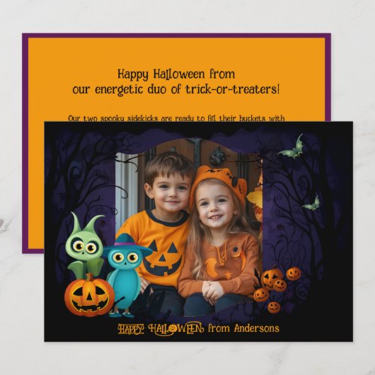 Halloween groeten met aangepaste foto Card Kaart (Voorkant / Achterkant)