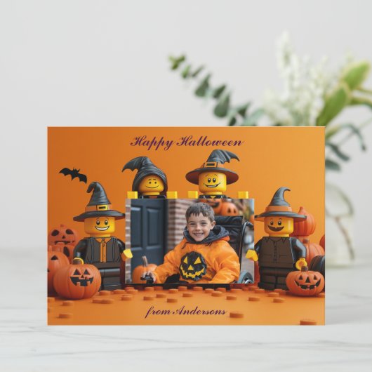 Halloween groeten met aangepaste foto Card Kaart (Staand voorkant)