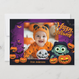 👻Halloween groeten met aangepaste foto Kaart