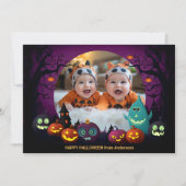 Halloween-groeten met aangepaste foto Kaart (Voorkant)
