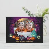 Halloween-groeten met aangepaste foto Kaart (Staand voorkant)