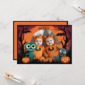 👻Halloween-groeten met aangepaste foto Kaart (Voorkant / Achterkant in situ)