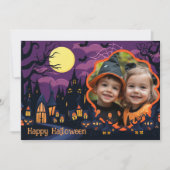 👻Halloween groeten met aangepaste foto Kaart (Voorkant)