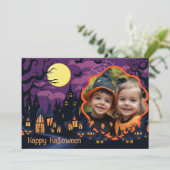 👻Halloween groeten met aangepaste foto Kaart (Staand voorkant)