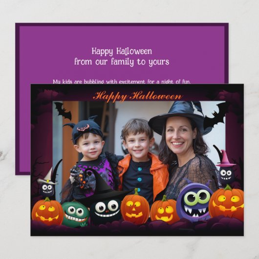 Halloween groeten met aangepaste foto kaart (Voorkant / Achterkant)