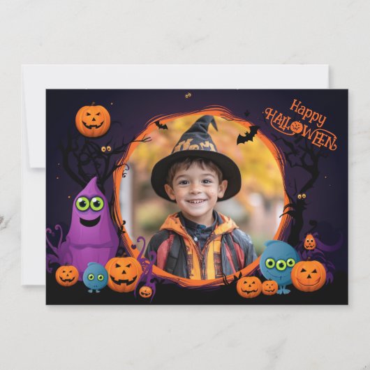 Halloween groeten met aangepaste fotokaart kaart (Voorkant)