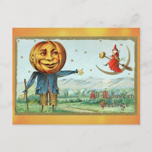  Halloween Groeten Pompoen Witch Briefkaart (Voorkant)